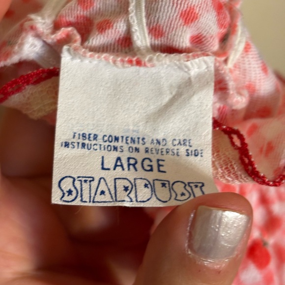 Vintage 70s Apple Gingham Long Sleeve Maxi Night Gown - Picture 4 of 5